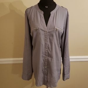 Calvin Klein tab collar blouse sz XL